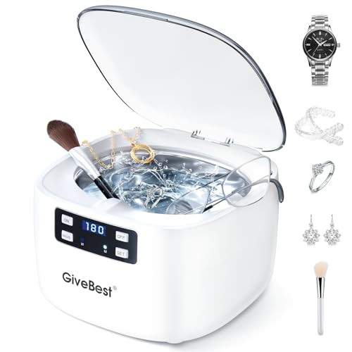 45kHz Ultrasonic Jewelry Glasses Cleaner with 25oz Stainless Steel Tank