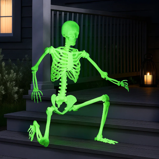 Way to Celebrate 60" Poseable Outdoor Skeleton Decoration (Glow in the Dark/Green or Pearlized)