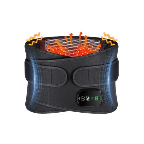 Cordless Lower Back Massager w/ Heat, 5000mAh Battery & 3 Heat/3 Vibration Modes