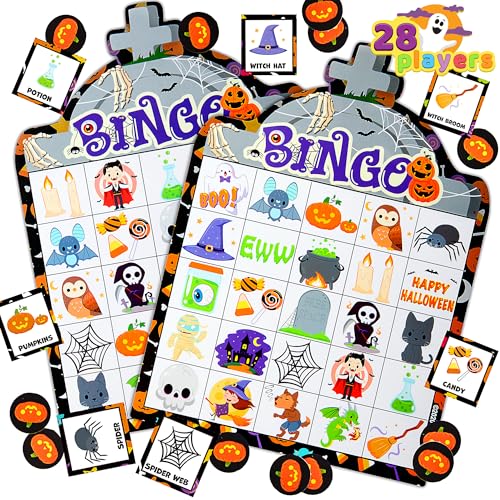 Joyin 28 Players Halloween Bingo Game Cards Deal