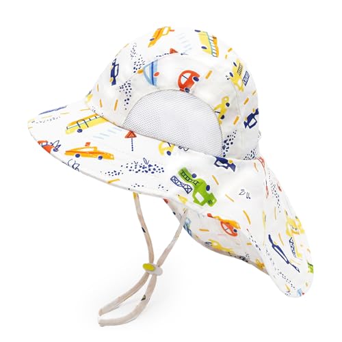 JoyPicks Kids' UPF50+ Protection Wide Brim Sun Hat w/ Neck Flap Deal