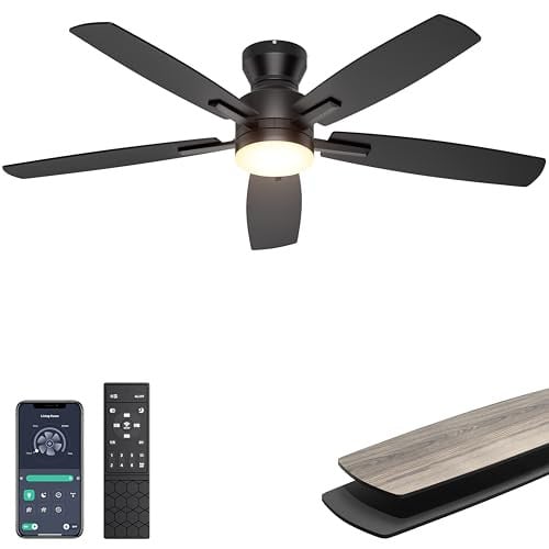 Ohniyou 52” Low Profile Ceiling Fan with Light