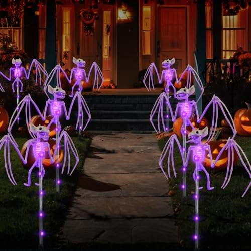 3D Scary Bat Realistic Skeleton Outside Decor 2-Pack