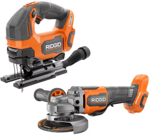 RIDGID 18V Cordless 2-Tool Combo Kit w/ Jig Saw & 4-1/2" Grinder (Tools Only) Deal