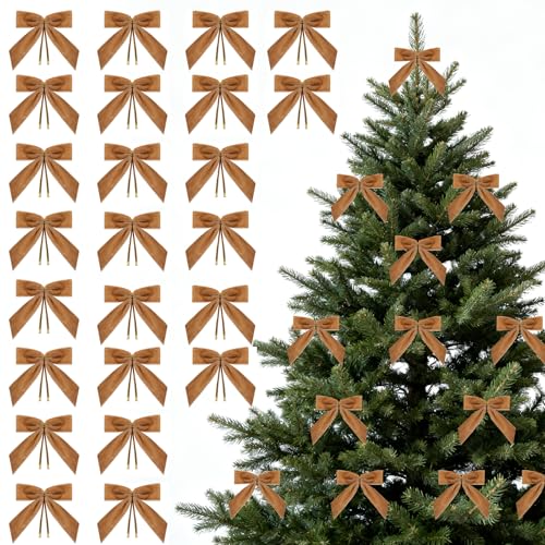 Christmas Velvet Ribbon Bows 24-Pack Deal