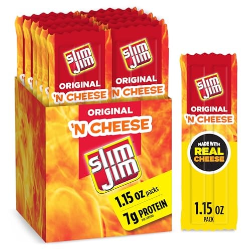 Slim Jim Original Beef Stick 'N Cheese Snacks 14-Count Deal