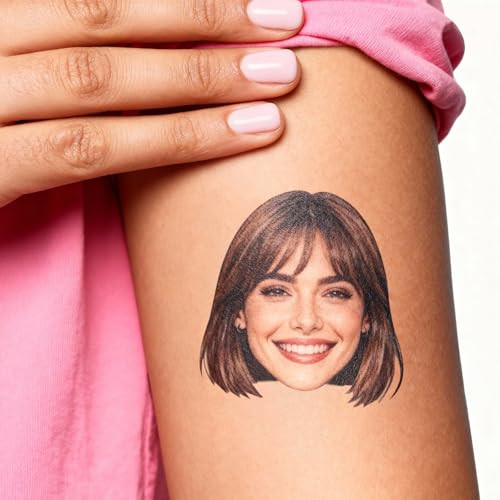 Custom Photo Temporary Tattoos - 12-Count Personalized Face Stickers