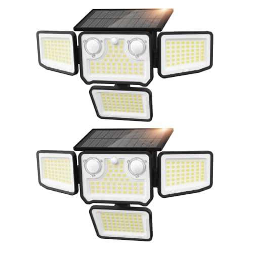 4-Head Outdoor Solar Flood Lights (2-Pack) Deal
