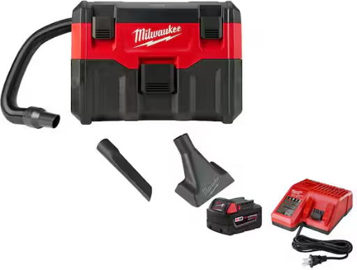 Milwaukee M18 2 Gal. Cordless Wet/Dry Vacuum with M18 XC 5.0 Ah Starter Kit