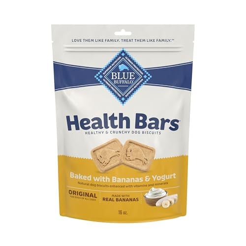 Buffalo Health Bars Crunchy Oven-Baked Dog Biscuits (Bananas & Yogurt) 16-Ounce