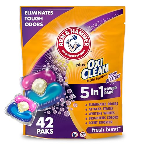 Arm & Hammer Plus OxiClean w/ Odor Blasters 5-in-1 Laundry Detergent Power Paks 3 x 42-Ct Deal