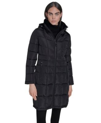 Calvin Klein Women's Hooded Stand Collar Puffer Coat Deal