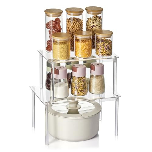 Clear Acrylic Cabinet Organizer Shelf 2-Pcs