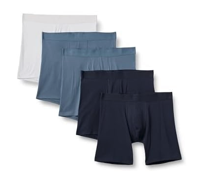 Amazon Essentials Men’s Cotton Jersey Boxer Briefs, 5 Pack