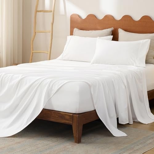Bedsure 4pc Queen Sheets Set - Fits Mattresses Up to 16" Deep Deal