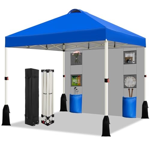 WEIZE 10x10 Pop Up Adjustable Height 1-Sidewall Canopy Tent w/ 1-Button Setup Deal