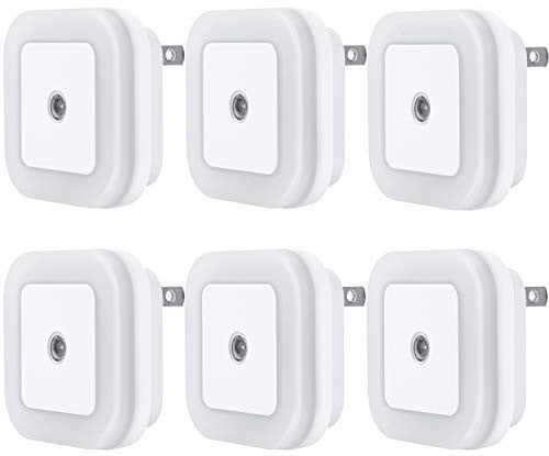 Uigos Plug-In LED Night Light 6-Pack 0.5W with Dusk to Dawn Smart Sensor (Daylight White)