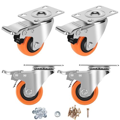 ASRINIEY Heavy Duty Swivel Caster Wheels w/ Dual Locking Brakes 4-Count 2" Deal