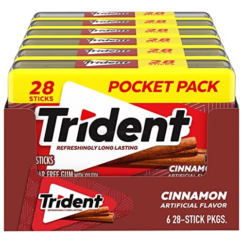 6-Pack Trident Sugar Free Cinnamon Gum, 28-Count Deal
