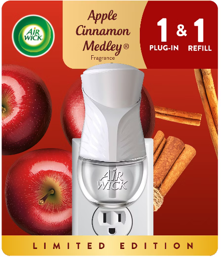Air Wick Plug-In Scented Oil Air Freshener Starter Kit Apple Cinnamon Medley 0.67 fl oz Deal