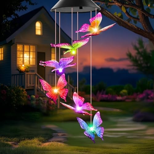 Winzwon Solar Wind Chimes Butterfly