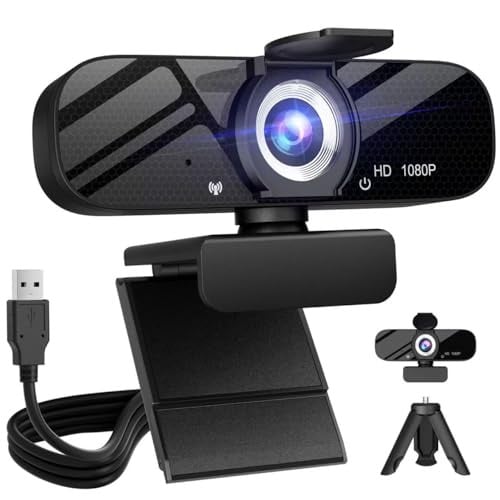 Gowzmnd HD 1080P Webcam with Built-in Microphone and Rotatable Tripod