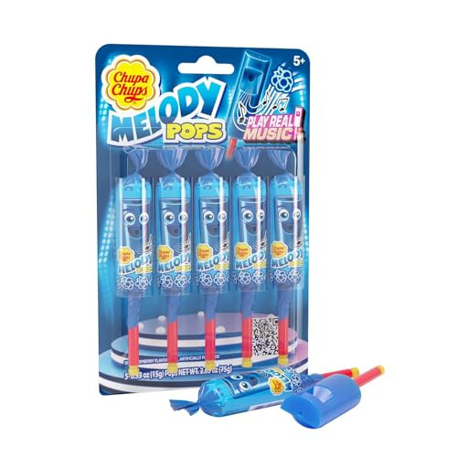 Chupa Chups Blue Raspberry Melody Pop 5 Count