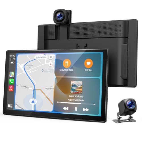 Topexplore 9" Wireless CarPlay Screen with 4K+1080P Dash Cam Deal