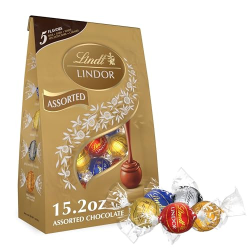 Lindt Lindor Assorted Chocolate Candy Truffles 15.2 oz. Bag