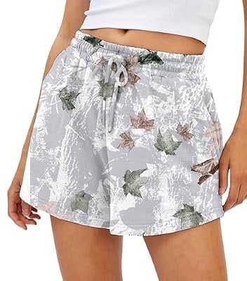 Women’s Printed Soft Drawstring Shorts with Pockets
