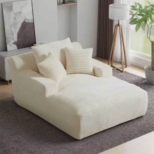 50" Latitude Run Corduroy Indoor Chaise Lounge Sleeper Sofa Chair Deal