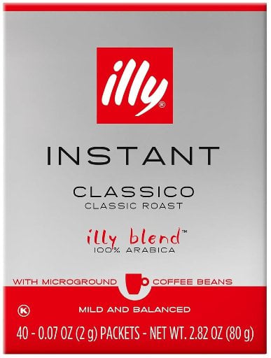 illy Instant Coffee Singles, Classico Medium Roast (40-Count, 2g Each)