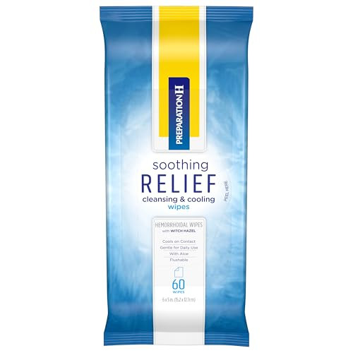 Preparation H Soothing Relief Cleansing & Cooling Wipes, 60 Count