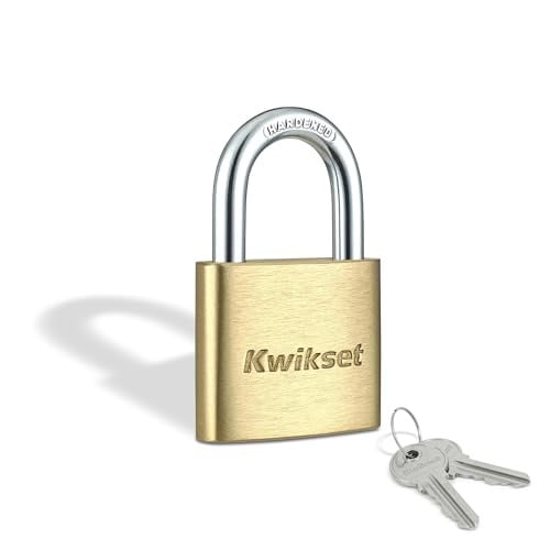 Kwikset Brass Padlock 1-9/16 in Body 7/8 in Shackle 1 Pack Deal