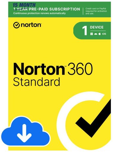 Norton 360 Standard Security Digital Software (1 Device/12 or 15-Month) Deal