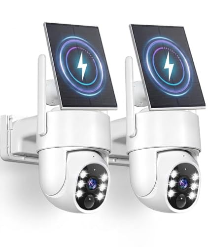 5G Solar Security Cameras Wireless Outdoor 2K Color Night Vision 2-Pack Deal