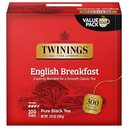 Twinings English Breakfast Black Tea Individually Wrapped Bags, 100 Count Deal