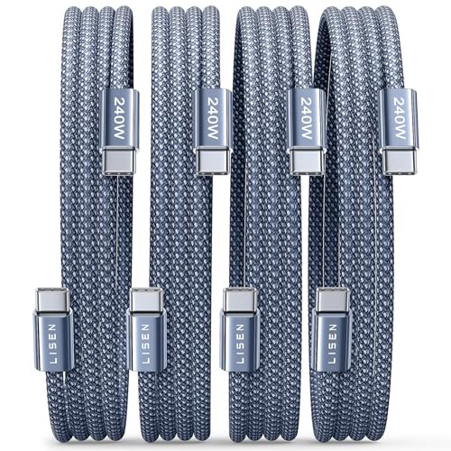 LISEN 6.6' 240W USB-C to USB-C Cable 4-Pack