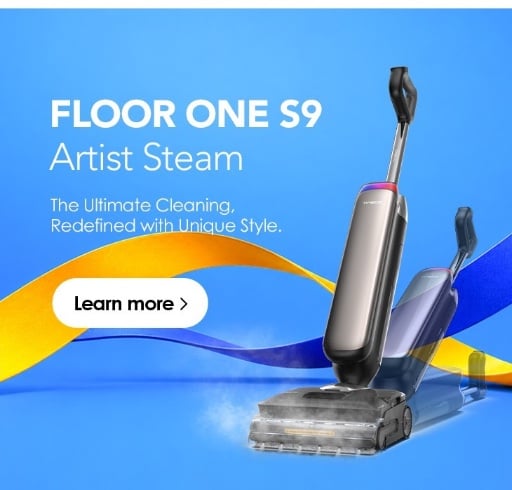 Tineco Floor One S9 Artist Steam Wet Dry Vacuum Cleaner, 22kPa Suction Deal