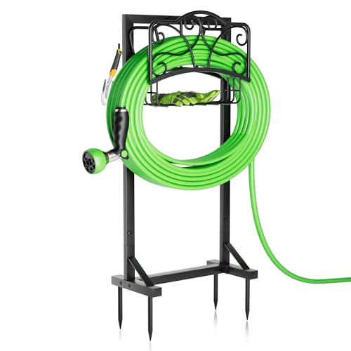 Heavy-Duty Garden Hose Holder with Storage Basket and Tool Hooks, Holds 160Ft Deal