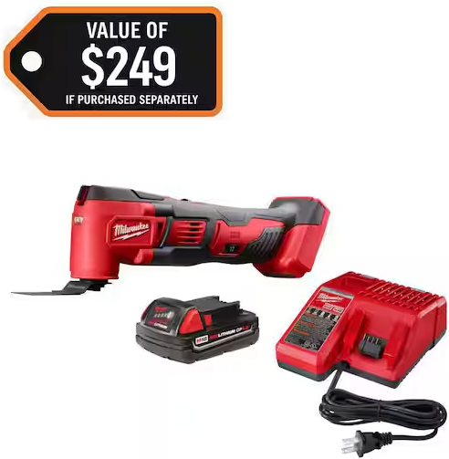 Milwaukee M18 18V Cordless Oscillating Multi-Tool Kit with 1.5 Ah Battery & Charger