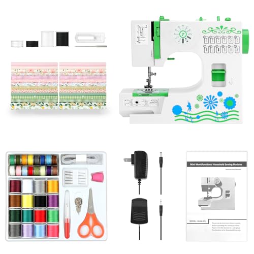 Sewing Machine Portable with 28pcs Fabric Kit