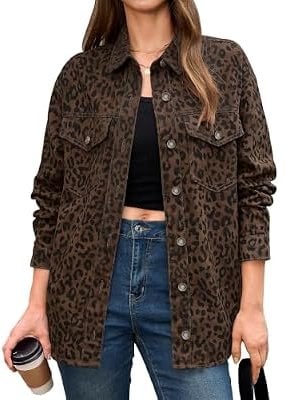 Luvamia Leopard Jean Shacket