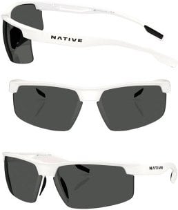 Native Ridge-Runner Crest Polarized Sunglasses Satin Quartz Gray