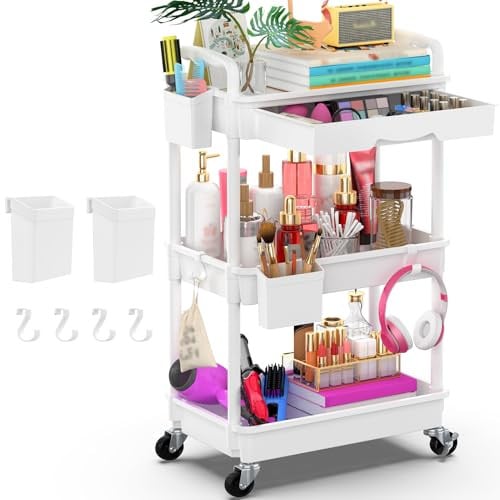 (Prime Deal) Goovilla 3-Tier Rolling Utility Cart Organizer