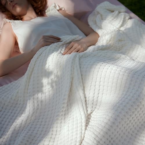Bedsure Cooling Cotton Waffle Blanket Deal
