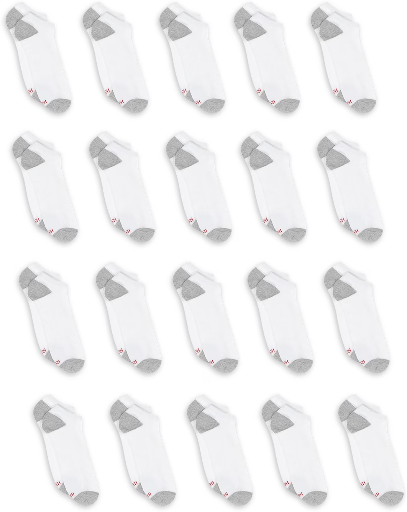 Hanes Men's Lightweight Comfort Super Value No Show Socks - 20Pk
