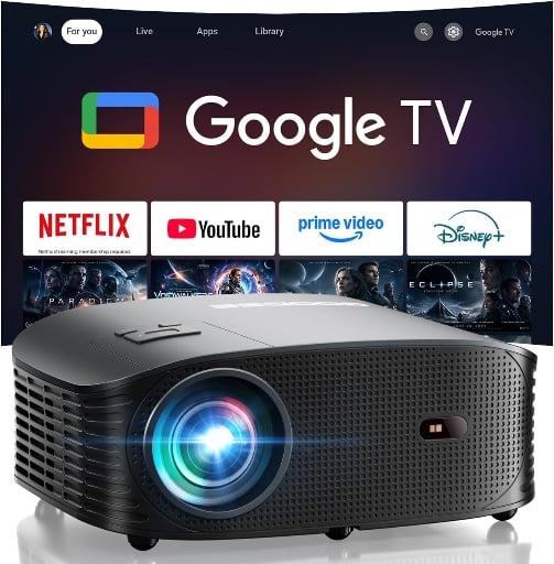 GOODEE Mini Projector 1080P Native Official Licensed Google TV