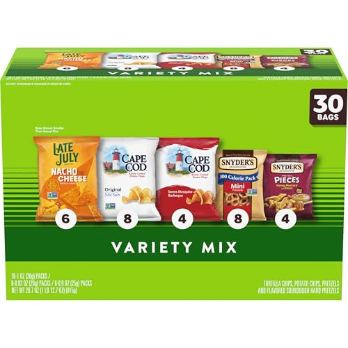 Snyder's of Hanover, Cape Cod and Late July Snacks Variety Pack, 30 Count