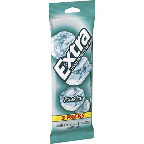 WRIGLEY'S EXTRA Gum Polar Ice Sugarfree Mint Chewing Gum 3-Pack 15-Count Deal